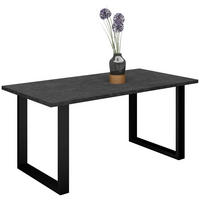 ESSTISCH rechteckig Graphitfarben, Schwarz  - Schwarz/Graphitfarben, MODERN, Holzwerkstoff/Metall (140/90/78cm) - Livetastic