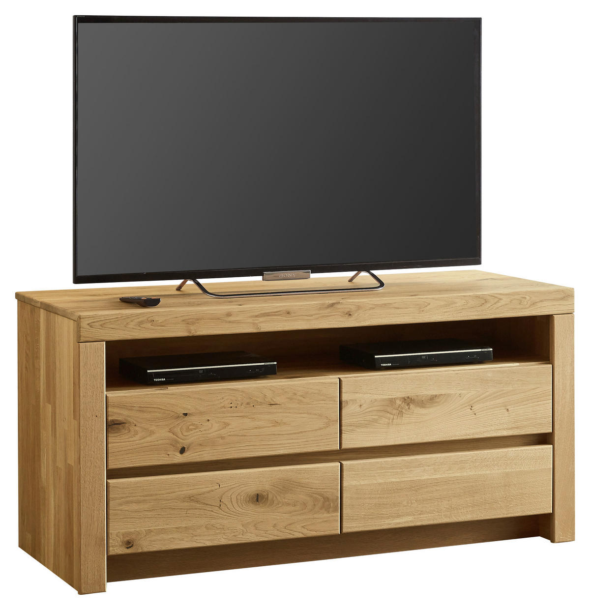 LOWBOARD Wildeiche  131,2/64,1/51,7 cm  - Wildeiche, Design, Holz (131,2/64,1/51,7cm) - Valdera