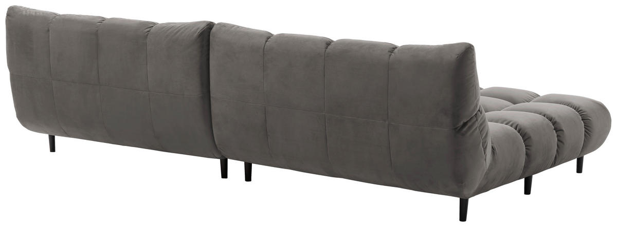 ECKSOFA Grau Velours  - Schwarz/Grau, Design, Holz/Textil (178/293cm) - Pure Home Lifestyle