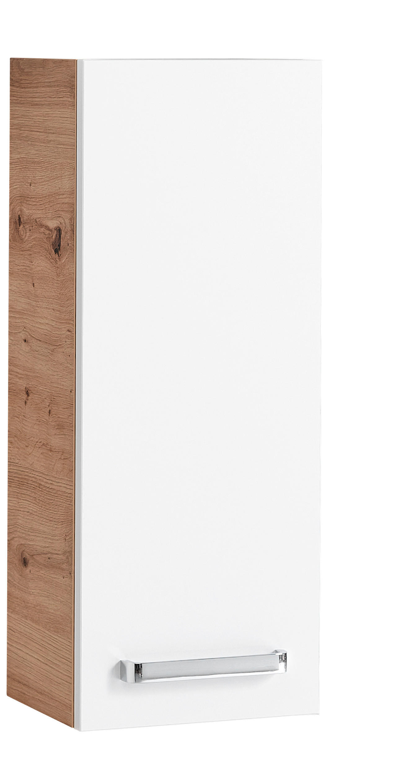 OBERSCHRANK Weiß  - Chromfarben/Weiß, KONVENTIONELL, Holzwerkstoff (25/63/20cm) - Xora
