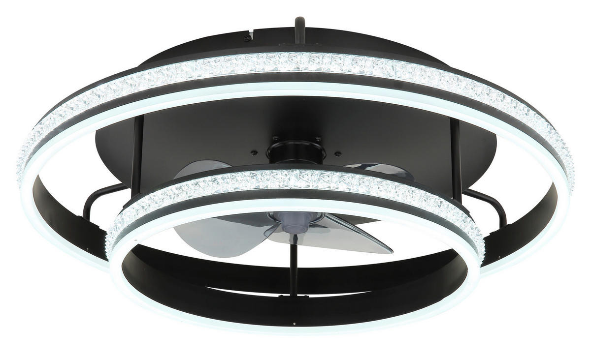 STROPNI VENTILATOR   //2700-6000 K// - siva/črna, Design, kovina/umetna masa (60/20cm) - Globo