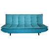 SCHLAFSOFA Mikrofaser, gesteppt Hellblau  - Schwarz/Hellblau, MODERN, Holz/Textil (194/100/90cm) - P & B