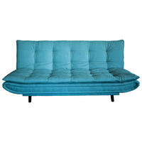 SCHLAFSOFA Mikrofaser, gesteppt Hellblau  - Schwarz/Hellblau, MODERN, Holz/Textil (194/100/90cm) - P & B