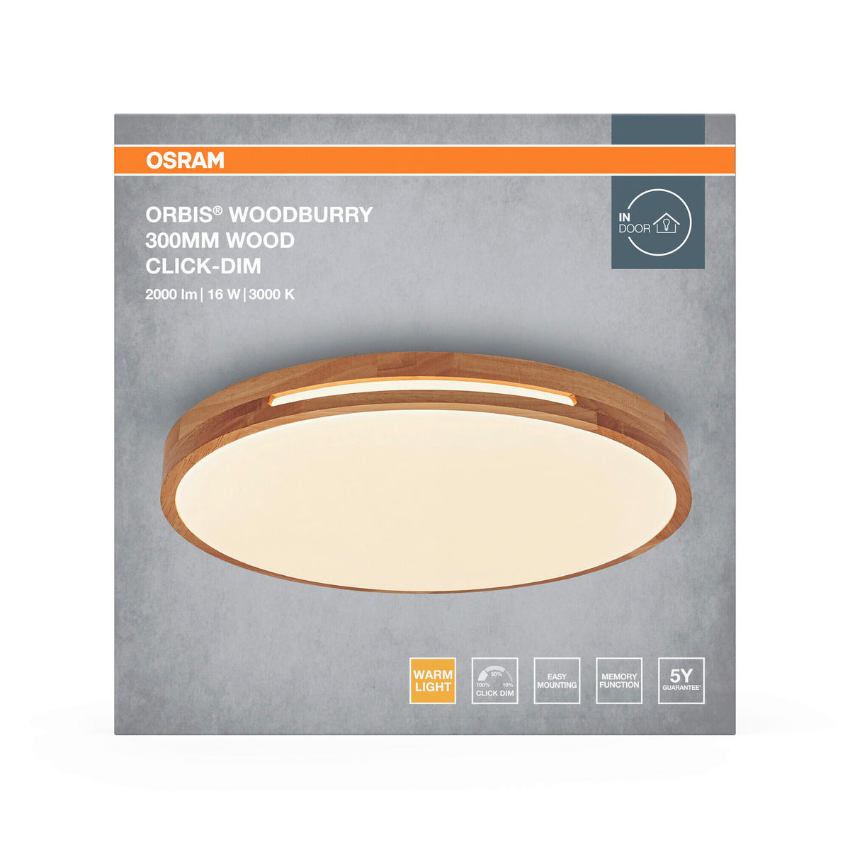LED-DECKENLEUCHTE 30/6.5 cm  - Design, Kunststoff/Metall (30/6.5cm) - Osram