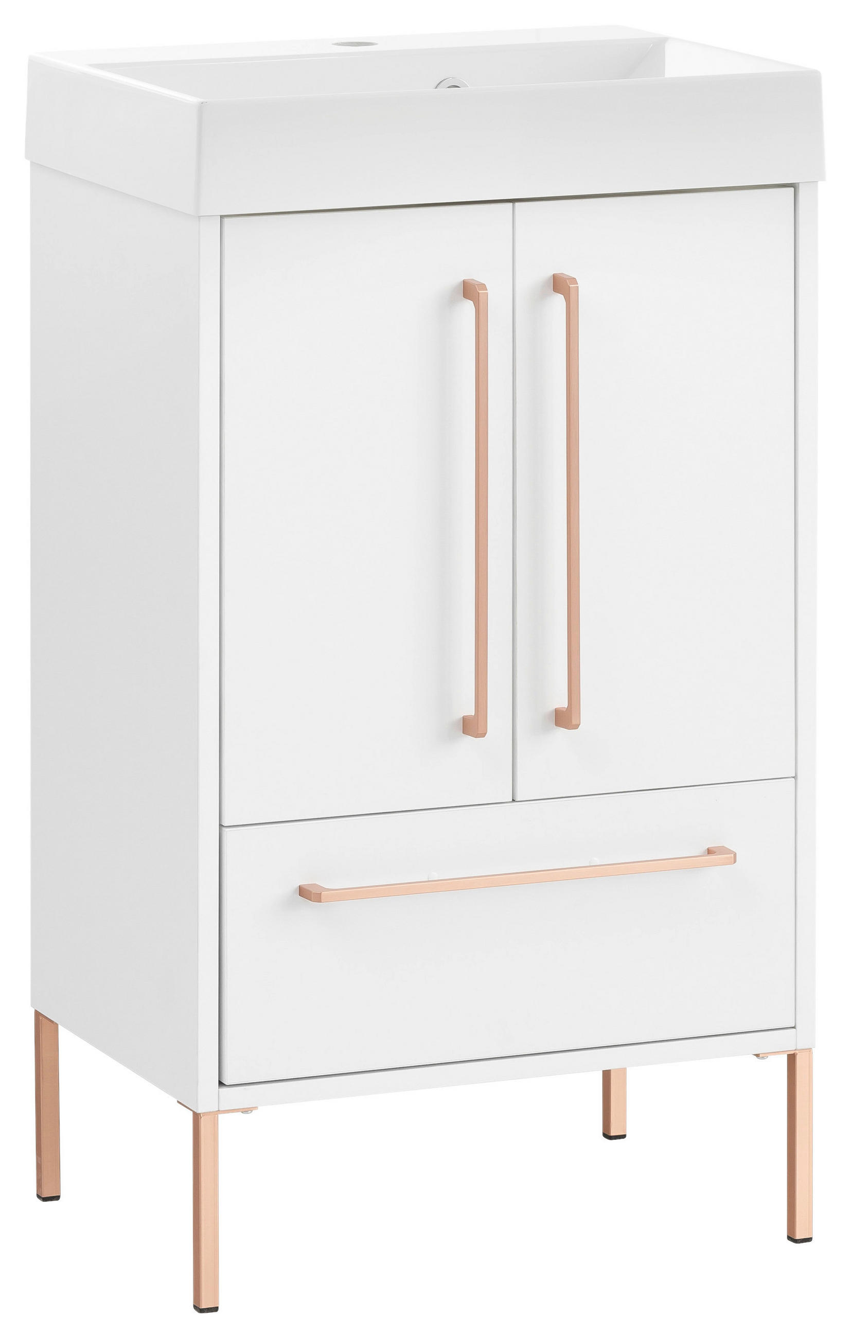 WASCHTISCHKOMBI 50 cm  - Weiß/Kupferfarben, Trend, Holzwerkstoff/Metall (50cm) - Stylife