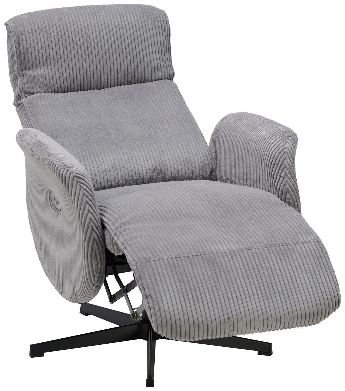 RELAXSESSEL in Metall, Textil Grau, Schwarz  - Schwarz/Grau, Trend, Textil/Metall (73/111-77/82-160cm) - Xora