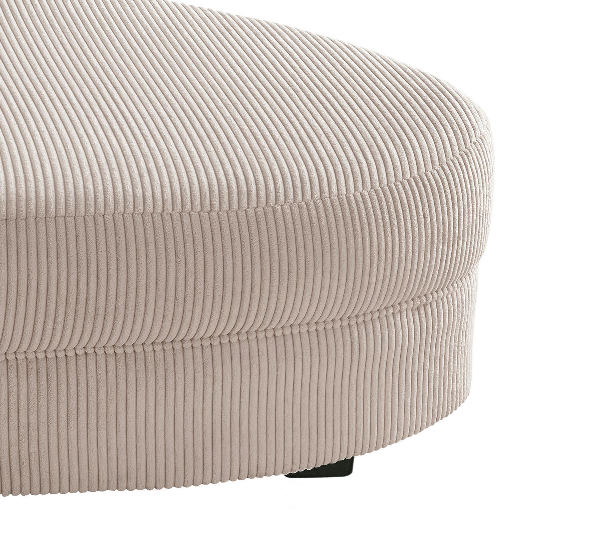 Wohnlandschaft inkl. Hocker in Cord Beige  - Beige/Schwarz, Design, Kunststoff/Textil (300/160cm) - Livetastic
