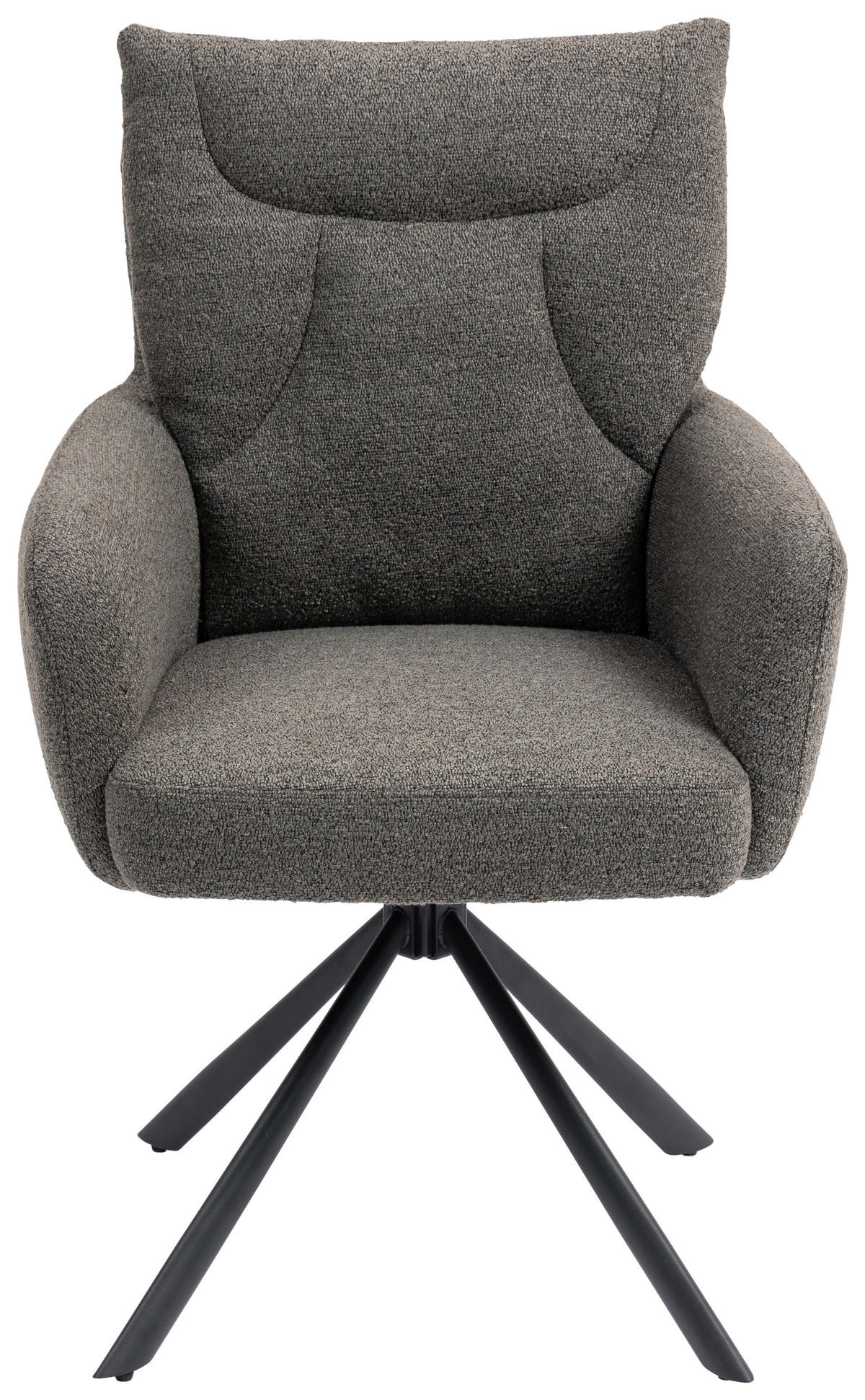 ARMLEHNSTUHL  in Eisen  - Schwarz/Braun, KONVENTIONELL, Textil/Metall (60/92/67cm) - MID.YOU