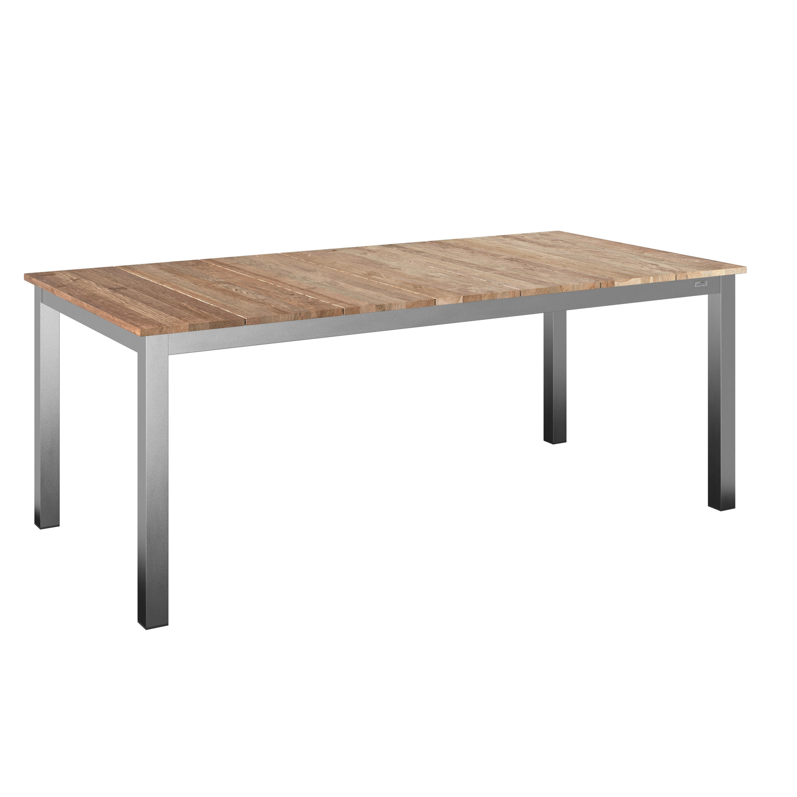 VRTNA MIZA les, kovina naravne barve, barve nerjavečega jekla  - barve nerjavečega jekla/naravne barve, Trendi, kovina/les (200/100/76cm) - Amatio