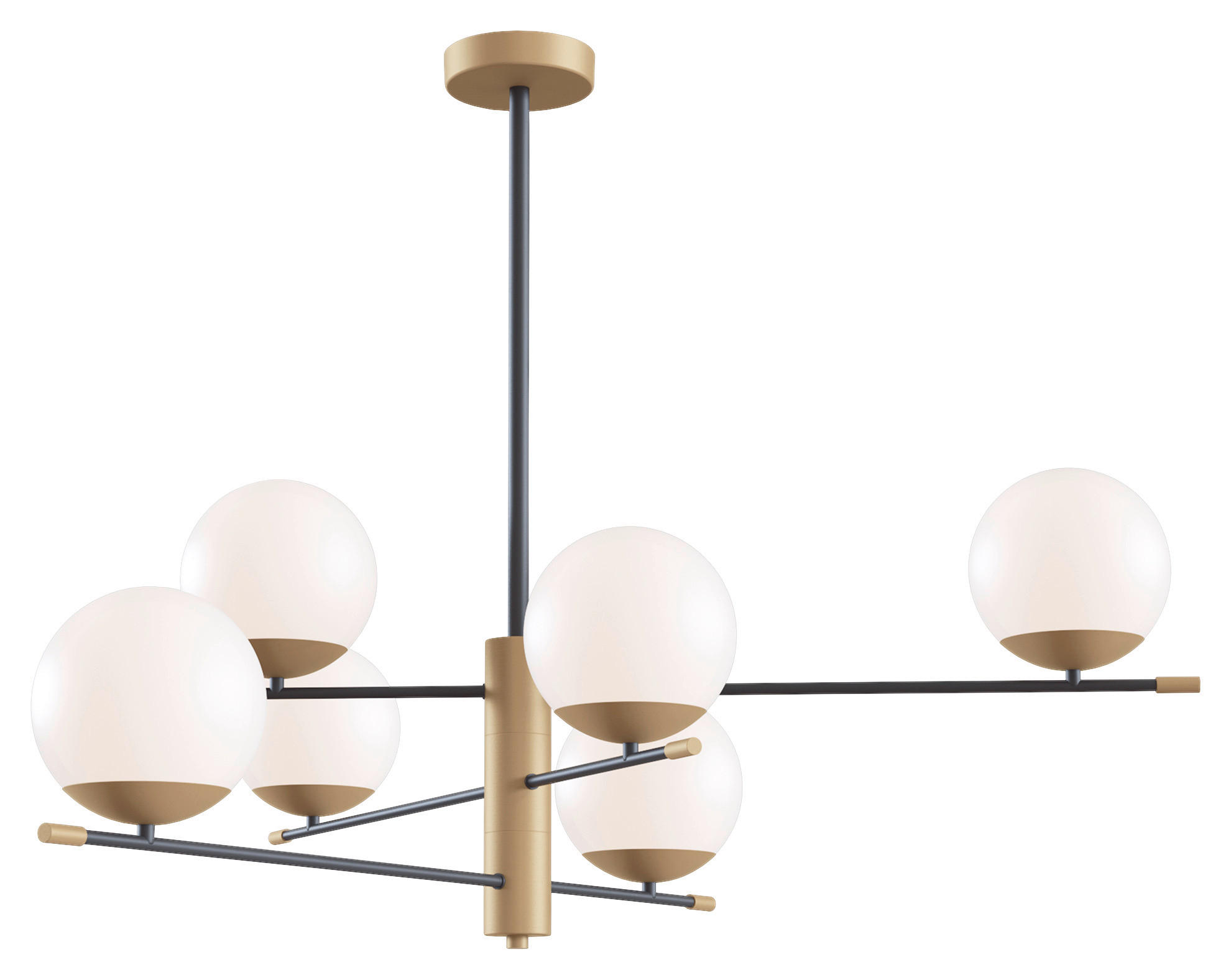 PENDELLEUCHTE 100/47,5/100 cm   - Goldfarben/Schwarz, Trend, Glas/Metall (100/47,5/100cm) - MAYTONI