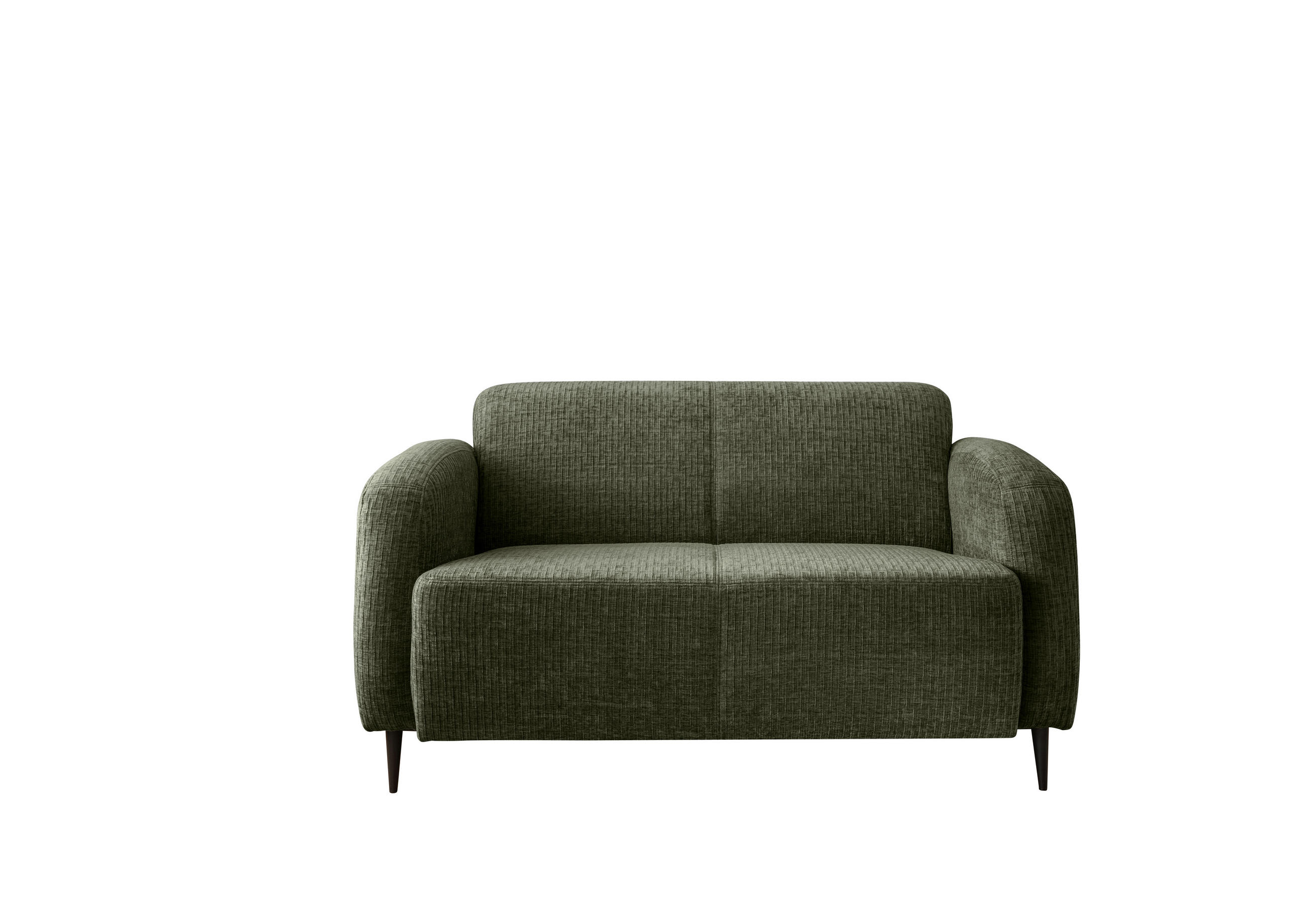2-SITZER-SOFA Mikrofaser Olivgrün  - Schwarz/Olivgrün, MODERN, Textil/Metall (140/76/90cm) - Livetastic