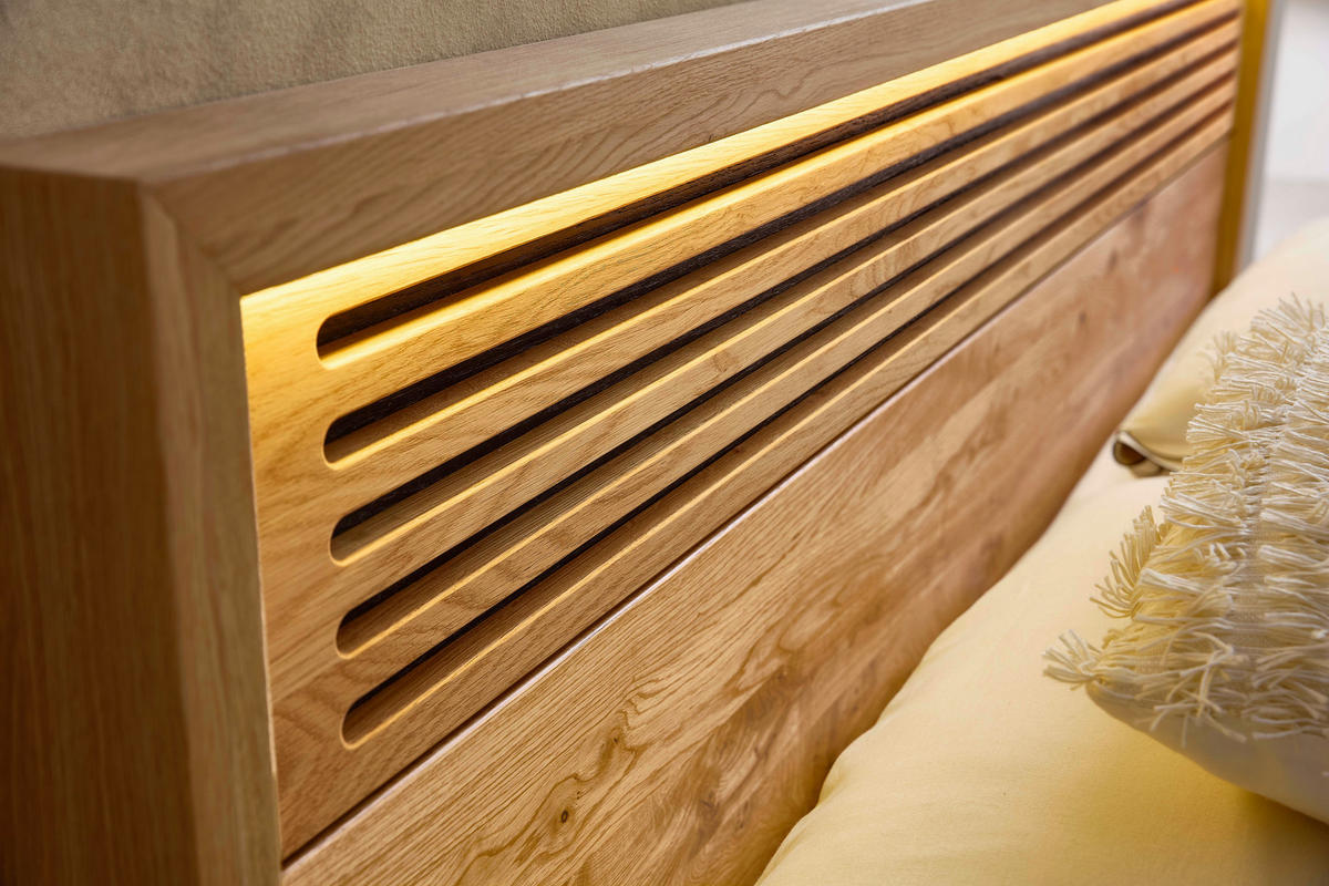 BETT 200/220 cm  Eichefarben   - Eichefarben, Modern, Holz (200/220cm) - Livetastic