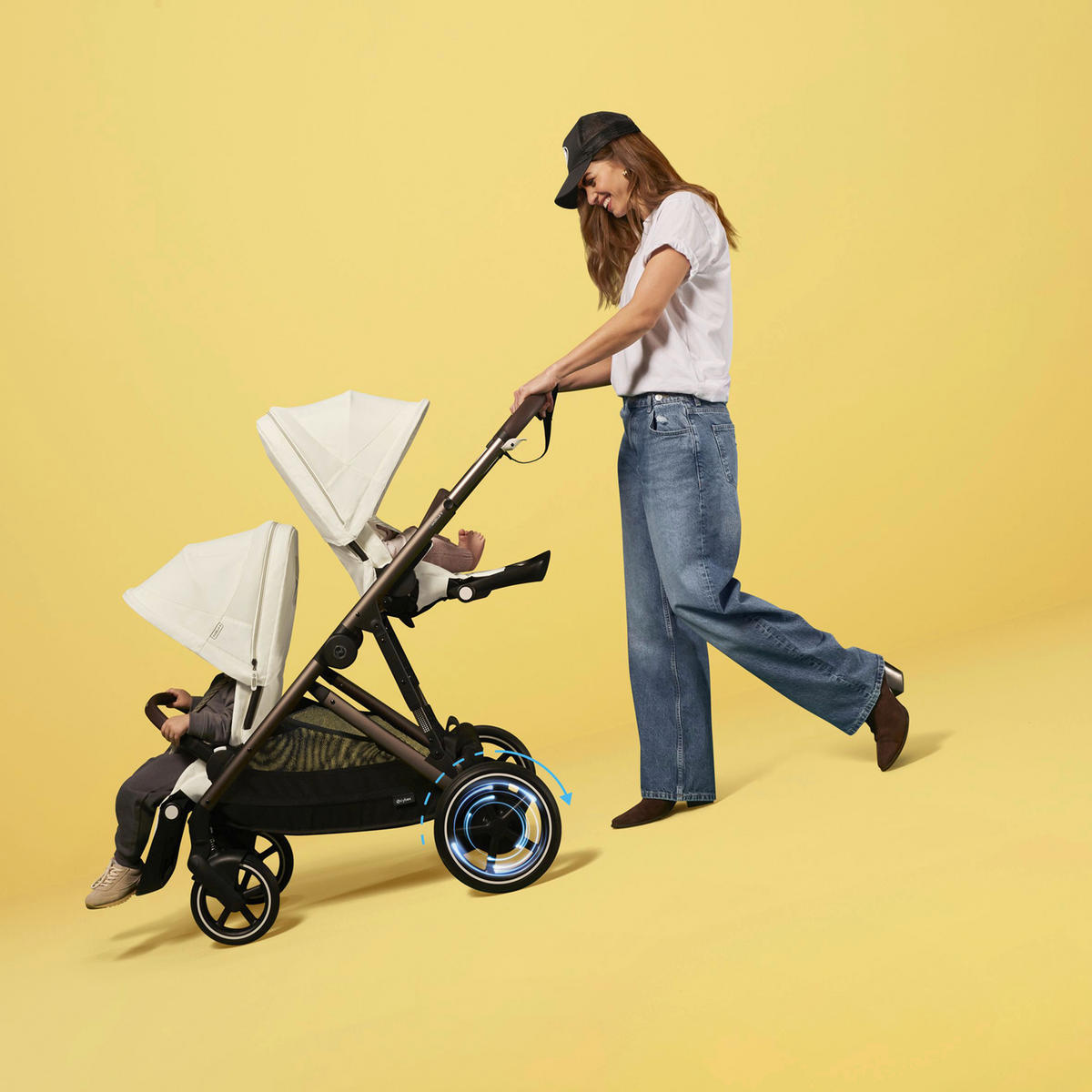 KINDERWAGEN E-GAZELLE S  - Taupe, Design, Kunststoff/Metall (94.5/66/100cm) - Cybex