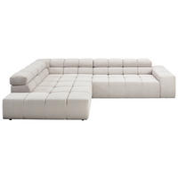 ECKSOFA  in Cord Silberfarben, Hellgrau  215/319 cm  - Silberfarben/Hellgrau, Design, Kunststoff/Textil (215/319cm) - Hom`in