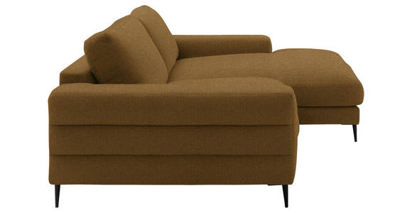 ECKSOFA  in Flachgewebe Goldfarben  253/177 cm  - Goldfarben/Schwarz, Design, Textil/Metall (253/177cm) - Dieter Knoll
