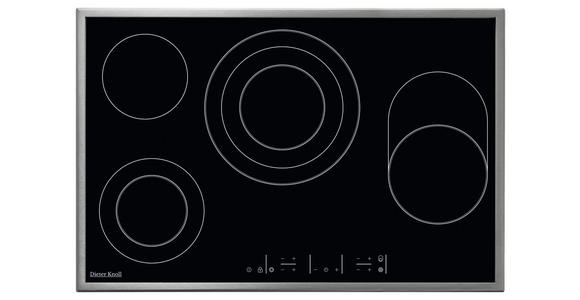 GLASKERAMIKKOCHFELD DKEV8648XB  - Edelstahlfarben/Schwarz, Basics, Glas/Metall (76,6/50,6cm) - Dieter Knoll