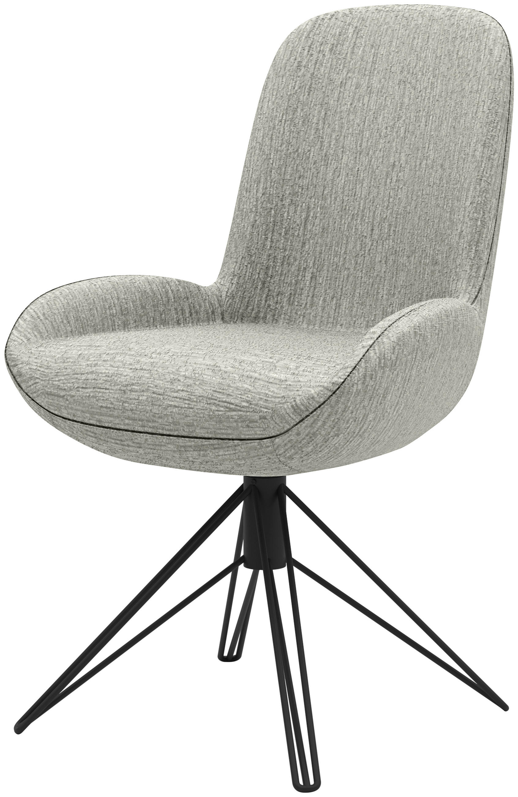 STUHL Chenille Grau  - Schwarz/Grau, Design, Textil/Metall (55/90/62cm) - Musterring