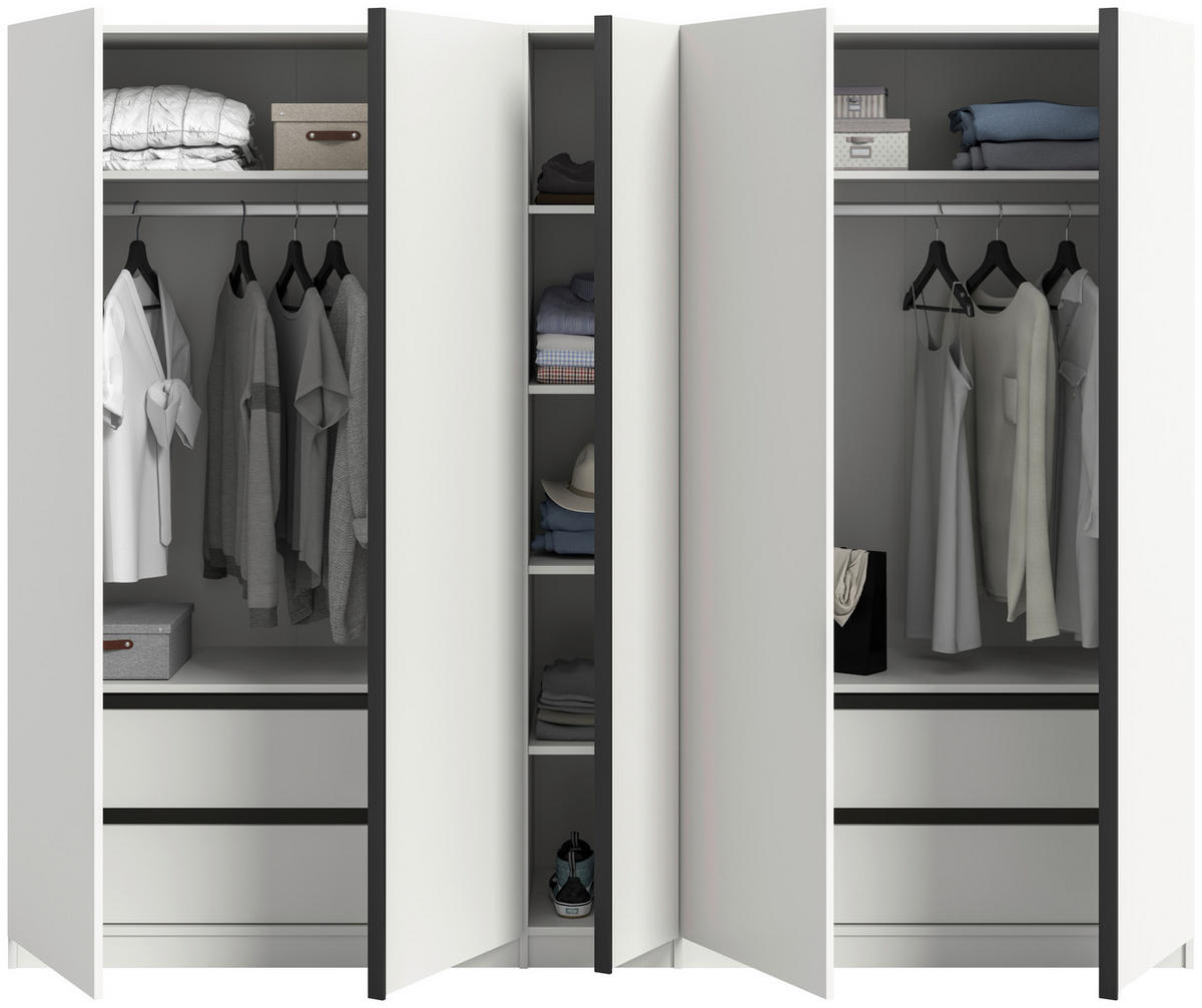 ORMAR S KLASIČNIM VRATIMA     - bijela/crna, Moderno, drvni materijal (230/183/53cm) - MID.YOU