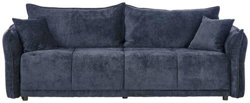 BOXSPRINGSOFA in Chenille Dunkelblau  - Schwarz/Dunkelblau, MODERN, Kunststoff/Textil (235/95/108cm) - Hom`in