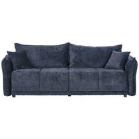 BOXSPRINGSOFA in Chenille Dunkelblau  - Schwarz/Dunkelblau, Modern, Kunststoff/Textil (235/95/108cm) - Hom`in