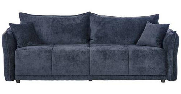 BOXSPRINGSOFA in Chenille Dunkelblau  - Schwarz/Dunkelblau, MODERN, Kunststoff/Textil (235/95/108cm) - Hom`in