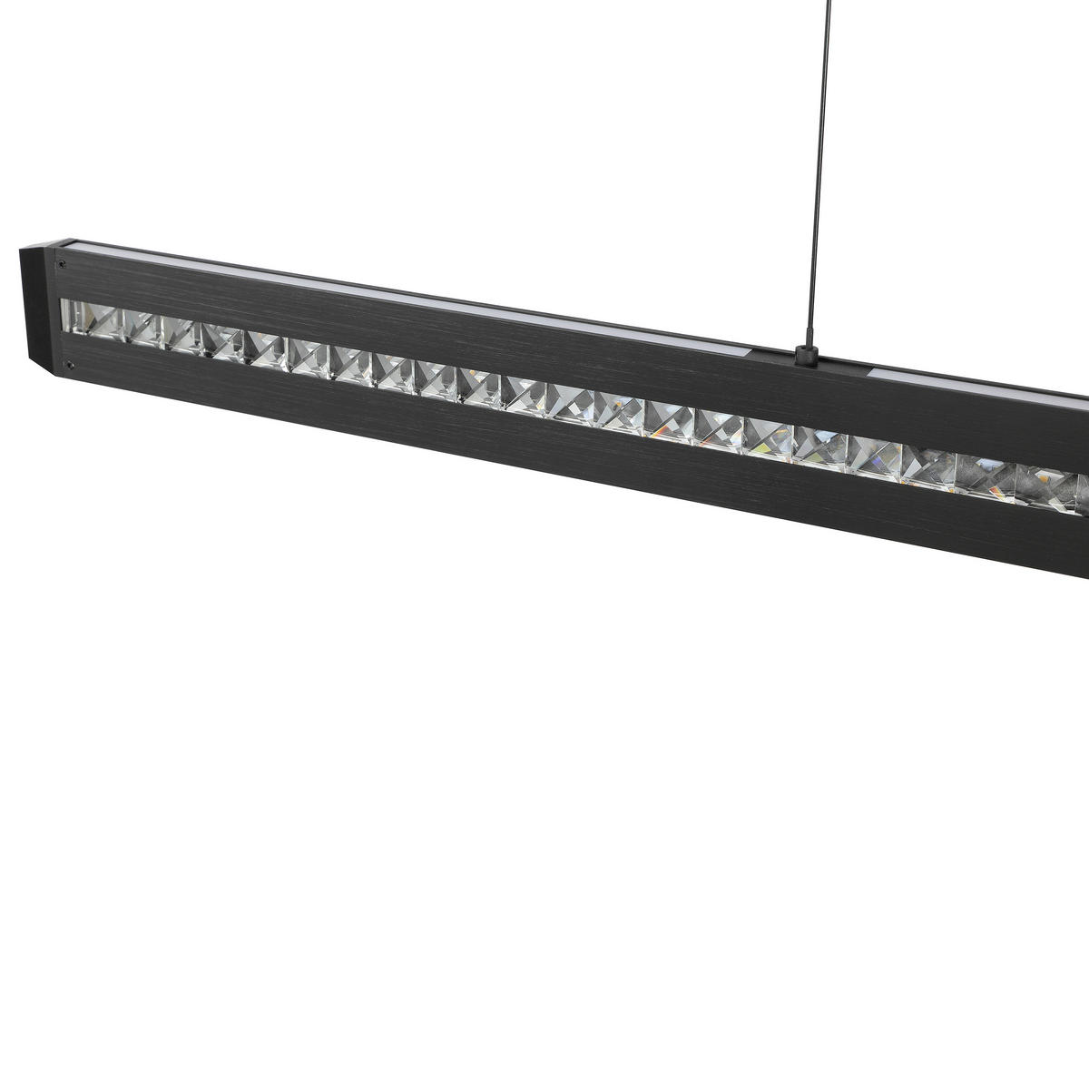 LED-HÄNGELEUCHTE Banda 115/6,5/150 cm   - Schwarz, Design, Glas/Metall (115/6,5/150cm) - Brilliant