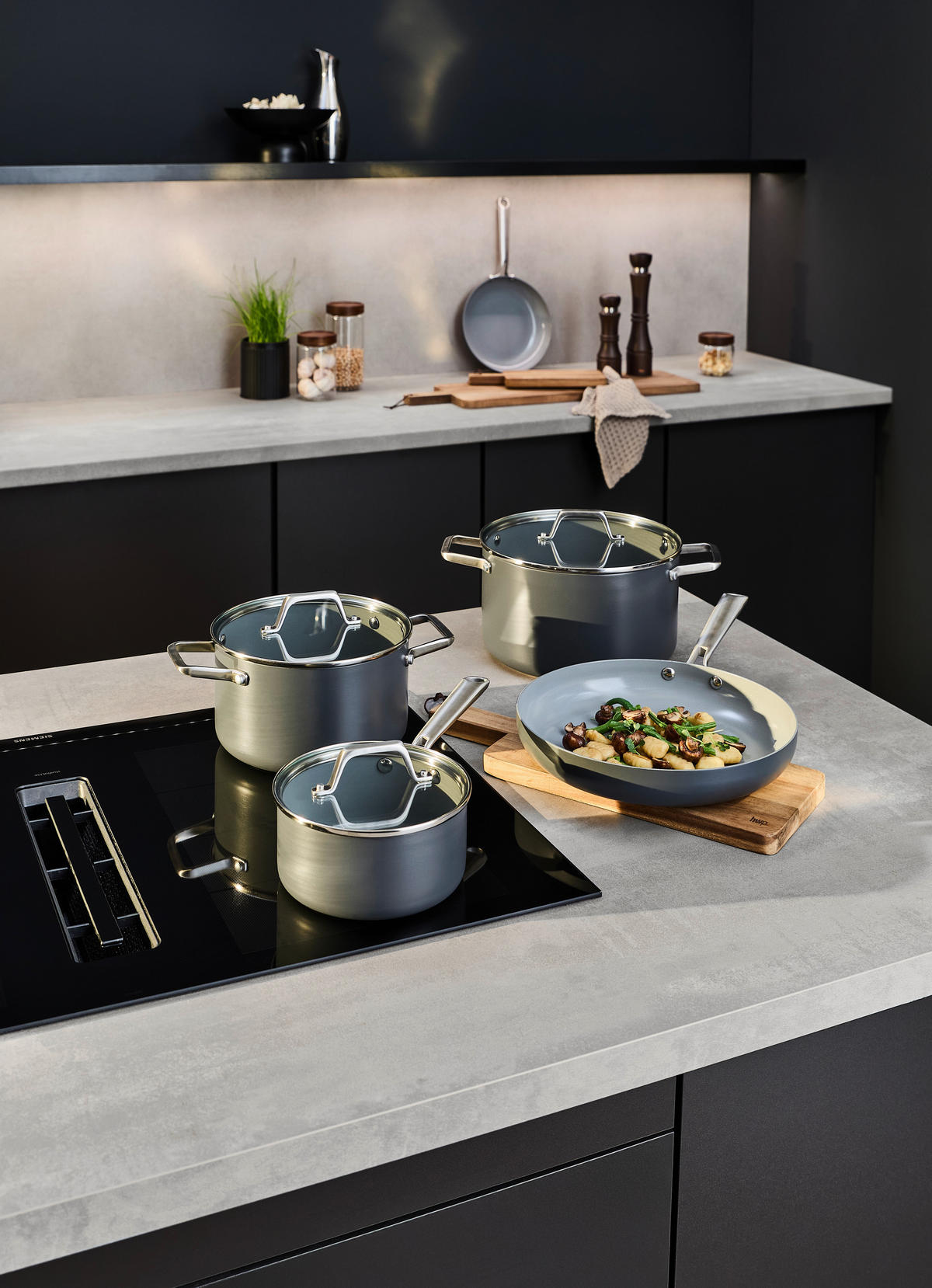 SET ŠERPI 5/1   - providno/siva, Osnovno, staklo/metal - Homeware Profession.