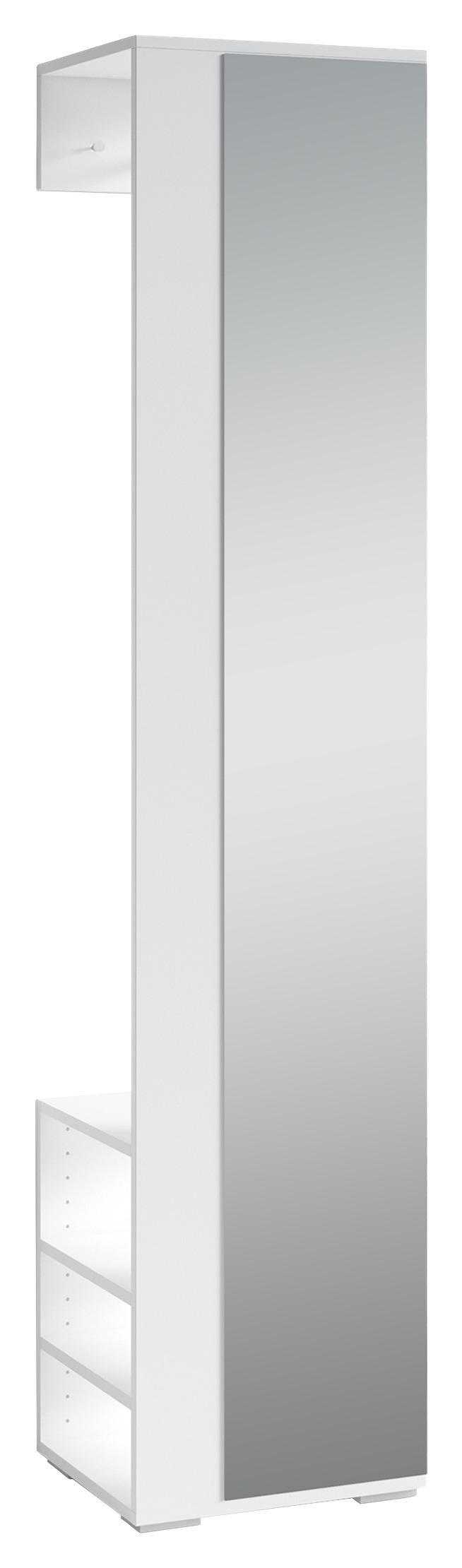 GARDEROBENSCHRANK Weiß  - Silberfarben/Weiß, MODERN, Glas/Holzwerkstoff (40/185/35cm) - MID.YOU