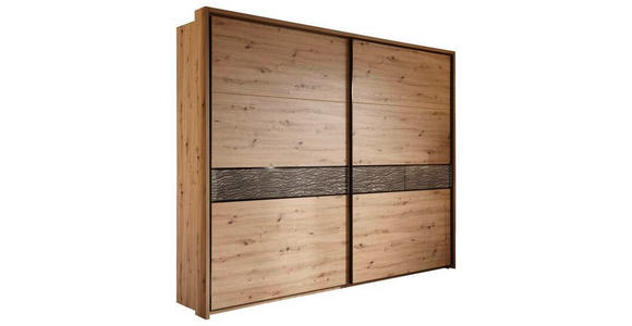 SCHWEBETÜRENSCHRANK  in Eichefarben  - Eichefarben/Anthrazit, KONVENTIONELL, Holzwerkstoff/Kunststoff (270/225/61cm) - Xora