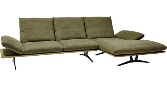 ECKSOFA Grün Flachgewebe  - Schwarz/Grün, Design, Holz/Textil (314/159cm) - Dieter Knoll