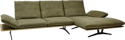ECKSOFA Grün Flachgewebe  - Schwarz/Grün, Design, Holz/Textil (314/159cm) - Dieter Knoll