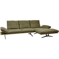 ECKSOFA in Flachgewebe Grün  314/159 cm  - Schwarz/Grün, Design, Holz/Textil (314/159cm) - Dieter Knoll