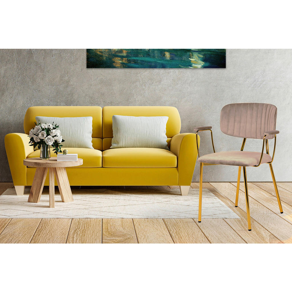 Thumbnail - Kayoom Armlehnstuhl-Set, Taupe, Textil, Stativgestell, 63x80x51 cm, Esszimmer, Stühle, Esszimmerstühle, Esszimmerstühle-...
