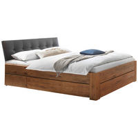 STAURAUMBETT 180/200 cm,  in Anthrazit, Eichefarben,  - Eichefarben/Anthrazit, Design, Holz (180/200cm) - Hasena