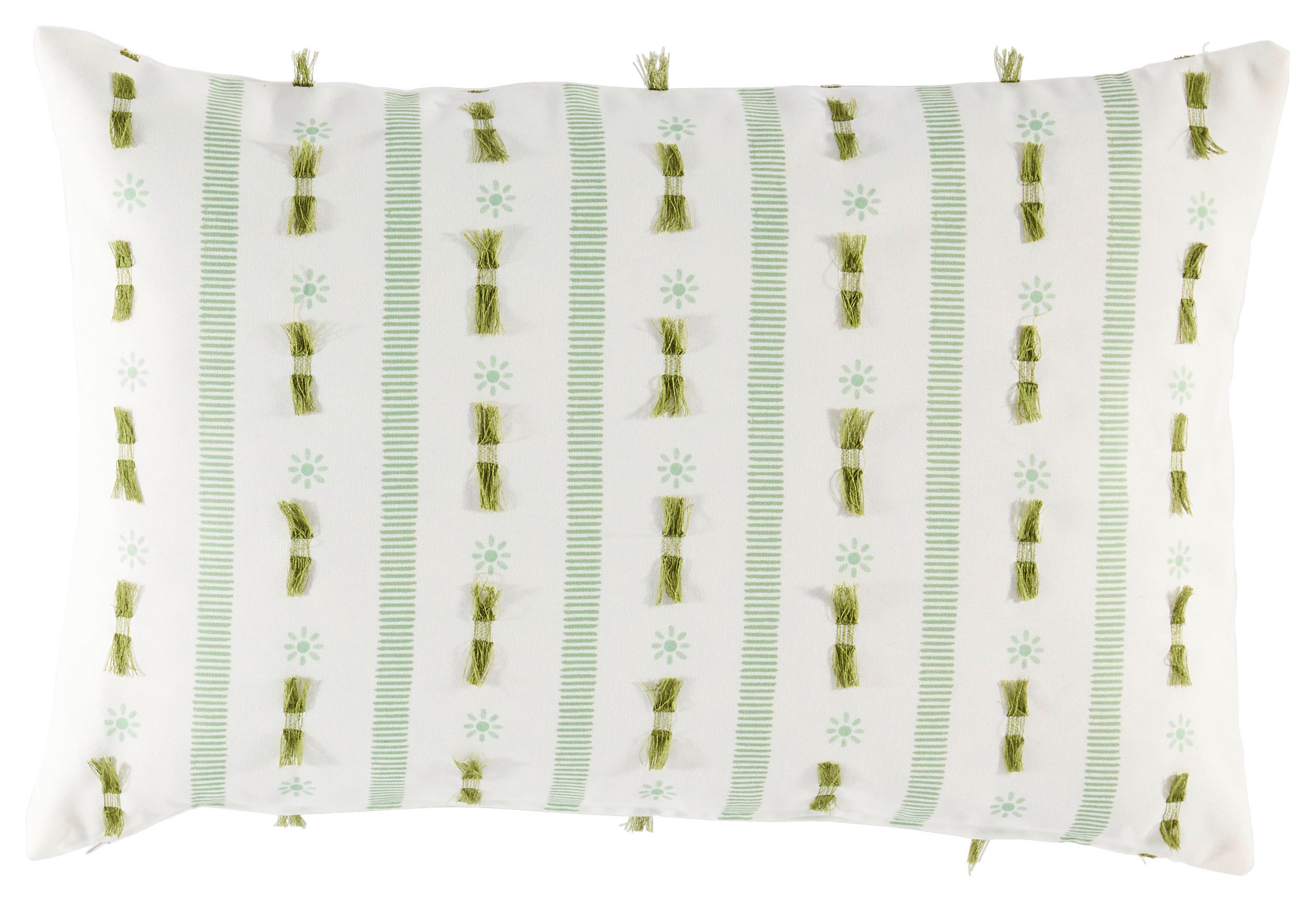 KISSENHÜLLE 40/60 cm  - Weiß/Grün, Textil (40/60cm) - Esposa