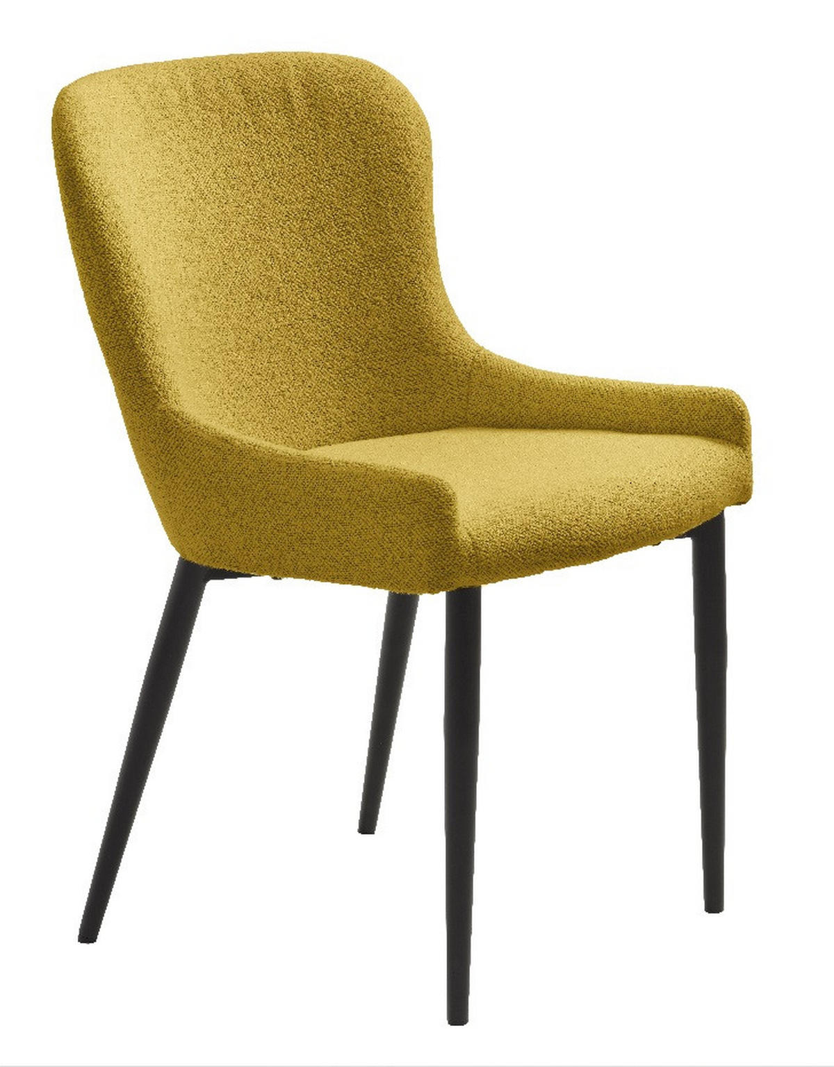 STOL MED ARMSTÖD bouclé  - svart/senapsgul, Design, metall/textil (52/82/60cm) - Best Price