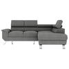 ECKSOFA in Struktur Anthrazit  - Anthrazit/Silberfarben, Konventionell, Textil/Metall (268/207cm) - MID.YOU