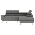 ECKSOFA Anthrazit Struktur  - Anthrazit/Silberfarben, KONVENTIONELL, Textil/Metall (268/207cm) - Carryhome