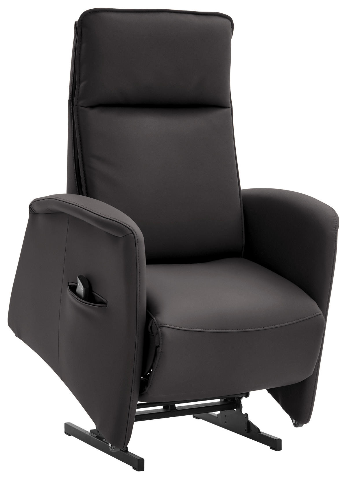 FERNSEHSESSEL in Dunkelbraun  - Dunkelbraun/Schwarz, Design, Leder/Kunststoff (79/114/87-176cm) - Valdera