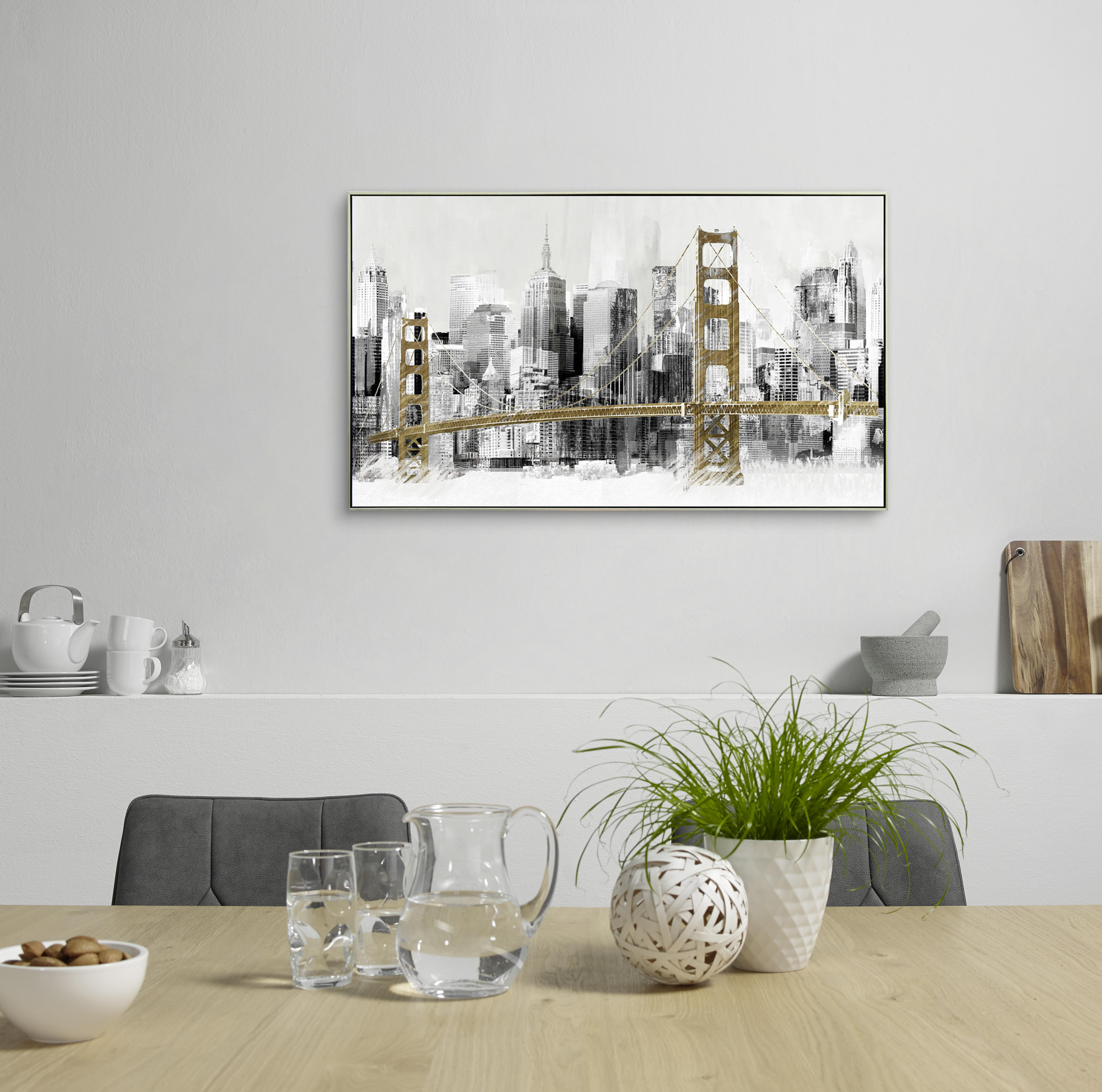OBJEKTBILD Architektur 120/70 cm  - Silberfarben/Braun, Design, Holz/Kunststoff (120/70cm) - Monee