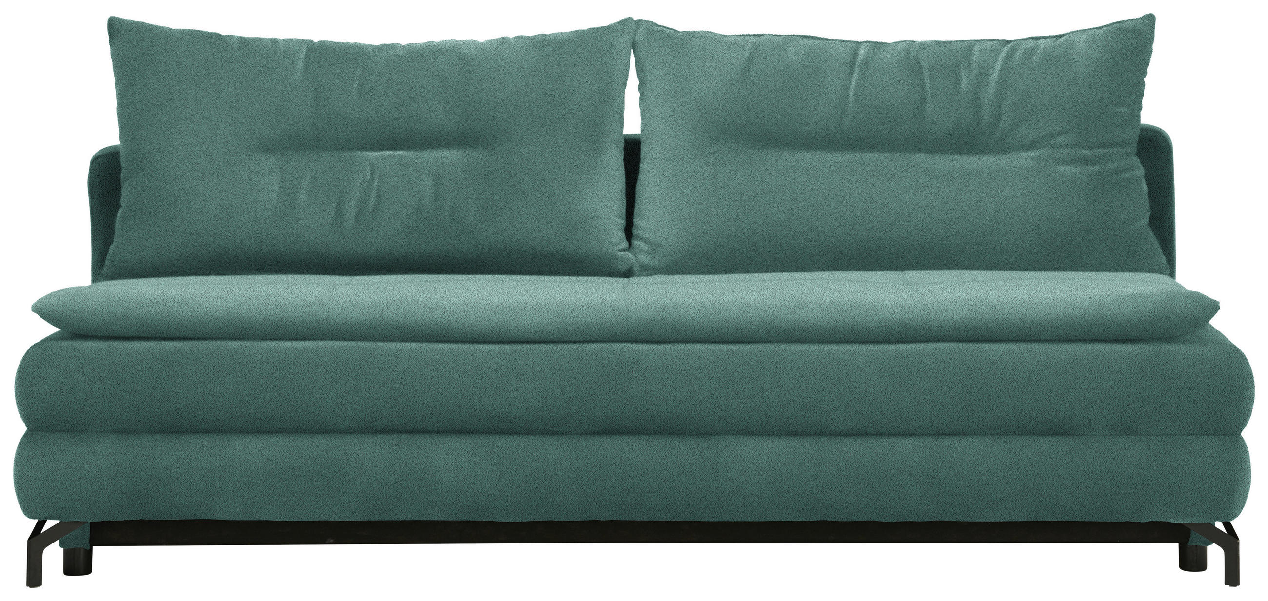 SCHLAFSOFA in Flachgewebe Grün  - Schwarz/Grün, MODERN, Textil/Metall (208/73/92/102cm) - Novel