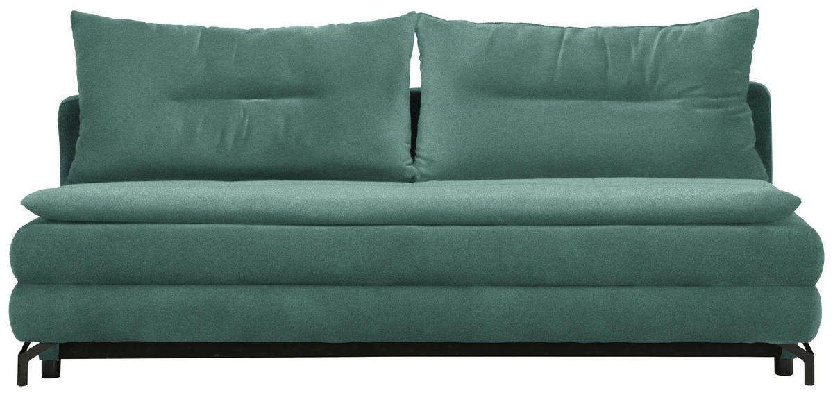 SCHLAFSOFA in Flachgewebe Grün  - Schwarz/Grün, MODERN, Textil/Metall (208/73/92/102cm) - Novel