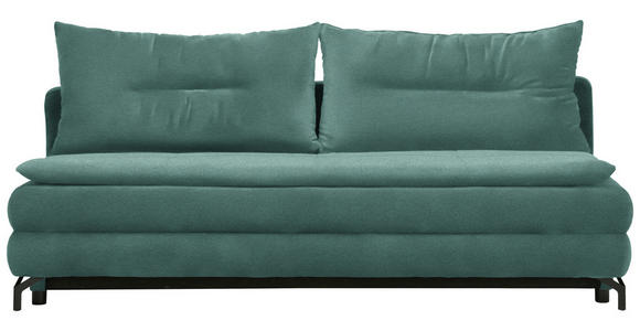SCHLAFSOFA in Flachgewebe Grün - Schwarz/Grün, MODERN, Textil/Metall (208/73/92/102cm) - Novel