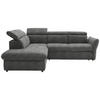 ECKSOFA  in Mikrofaser Grau  224/254 cm  - Schwarz/Grau, Design, Kunststoff/Textil (224/254cm) - Stylife