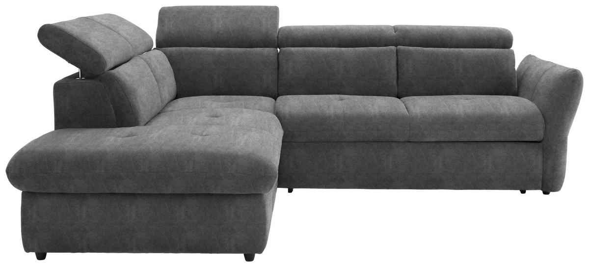 ECKSOFA  in Mikrofaser Grau  224/254 cm  - Schwarz/Grau, Design, Kunststoff/Textil (224/254cm) - Stylife