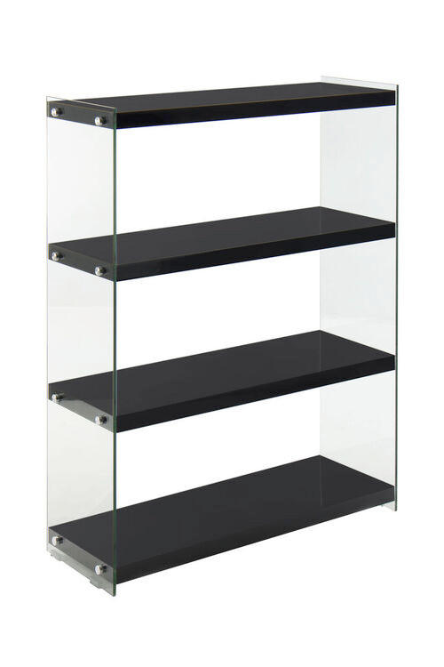 REGAL  83/113/29.5 cm Schwarz  - Schwarz, Modern, Glas/Holzwerkstoff (83/113/29.5cm) - Kayoom