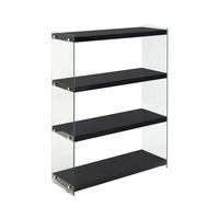 REGAL  83/113/29.5 cm Schwarz  - Schwarz, Modern, Glas/Holzwerkstoff (83/113/29.5cm) - Kayoom