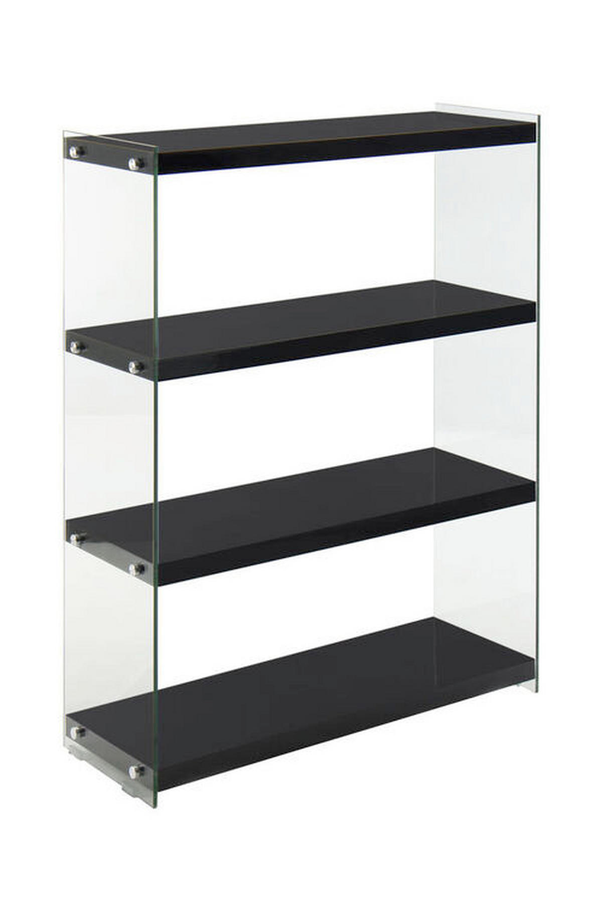 REGAL  83/113/29.5 cm Schwarz  - Schwarz, Modern, Glas/Holzwerkstoff (83/113/29.5cm) - Kayoom