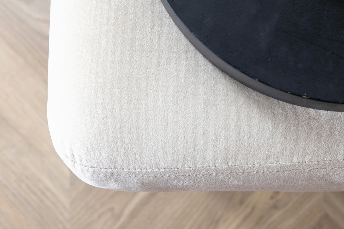 HOCKER in Metall, Textil, Kunststoff Goldfarben, Beige  - Beige/Goldfarben, Design, Kunststoff/Textil (90/49/70cm) - Livetastic