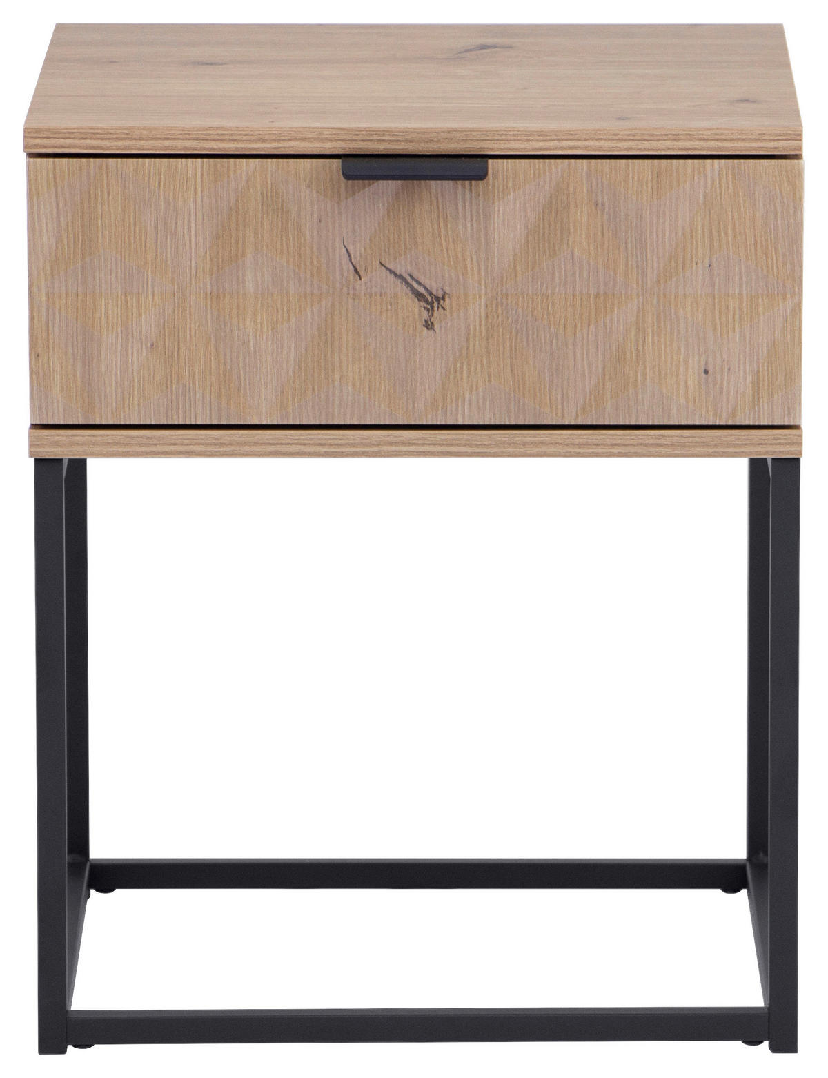 NACHTSCHRANK 42,5/52/38,5 cm  - Eichefarben/Schwarz, KONVENTIONELL, Holzwerkstoff/Metall (42,5/52/38,5cm) - Boxxx